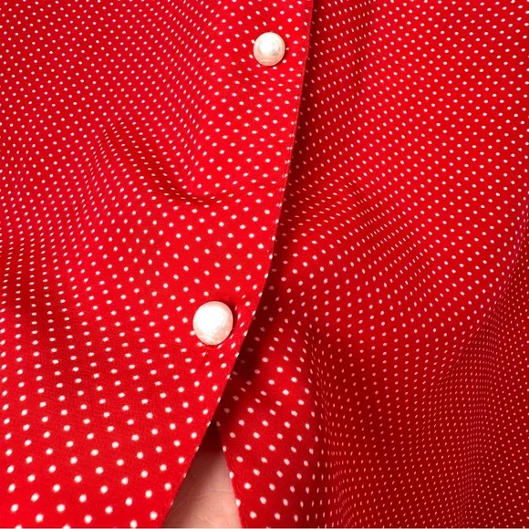 Vintage Retro Lolita Polka Dot Blouse Feminine Coquette Girl Embroidered Collar - Picture 7 of 11